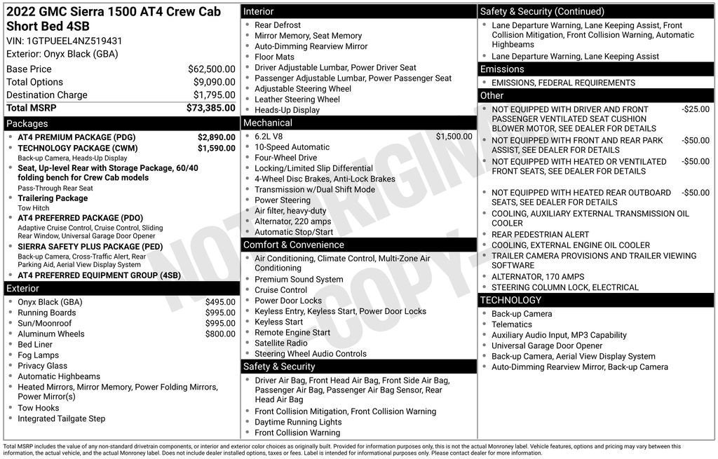 2022 GMC Sierra 1500 AT4