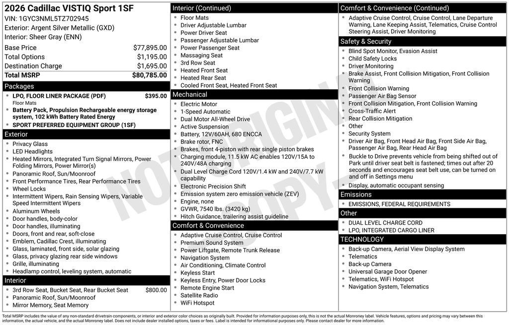 2026 Cadillac VISTIQ Sport