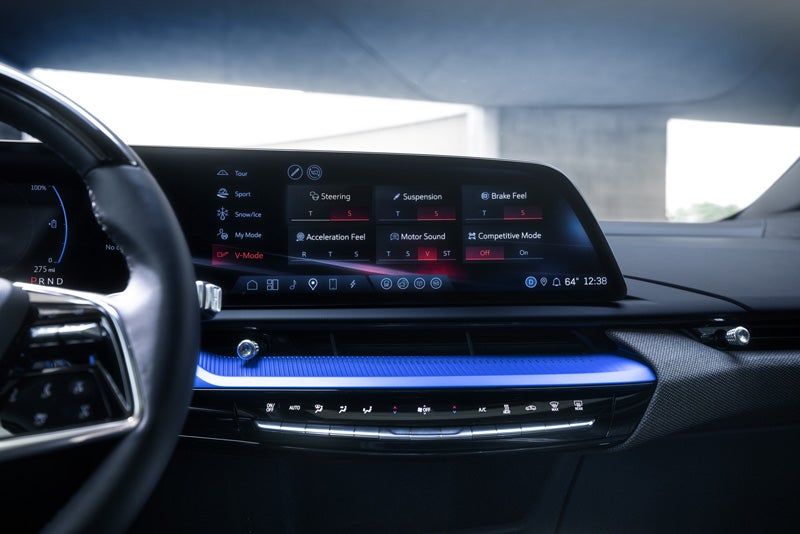 The 2026 OPTIQ-V Display Screen Displaying the V-Mode Settings | Coughlin Cadillac Marysville in Marysville OH